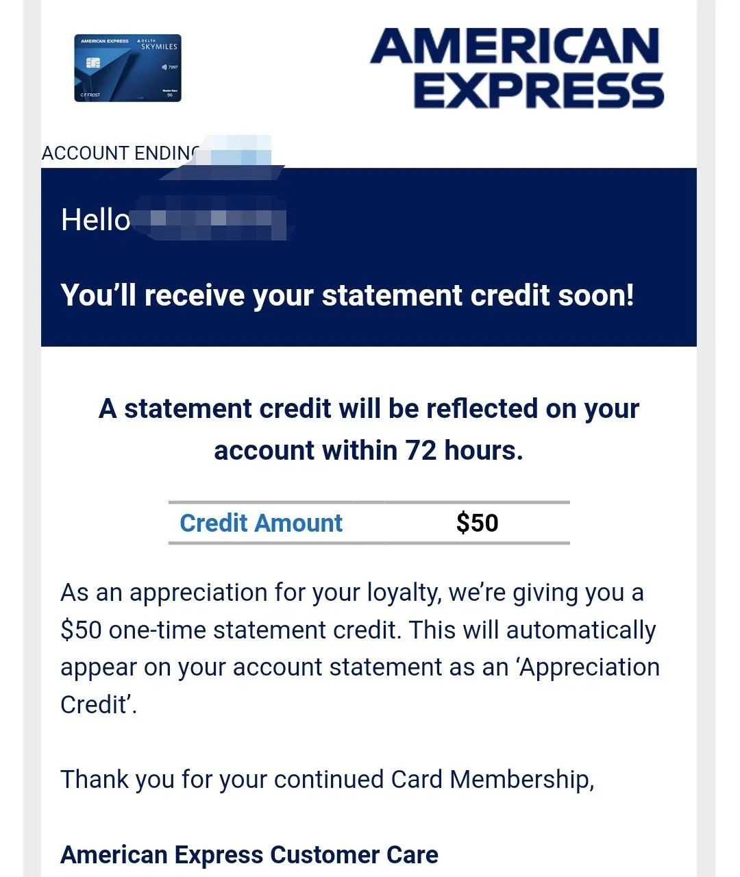 「截止05/05，10K+$200开卡奖励】Amex Delta SkyMiles® Blue 信用卡