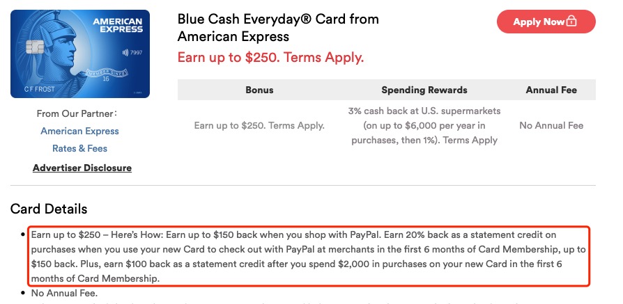 Amex Blue Cash Everyday (BCE) 信用卡【2023.4更新：两种副卡offer】