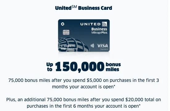 「史高75K+75K回归】Chase United Business商业信用卡