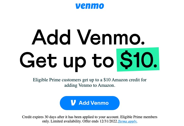 Amazon支持Venmo付款【2023.6更新：Targeted /奖励】