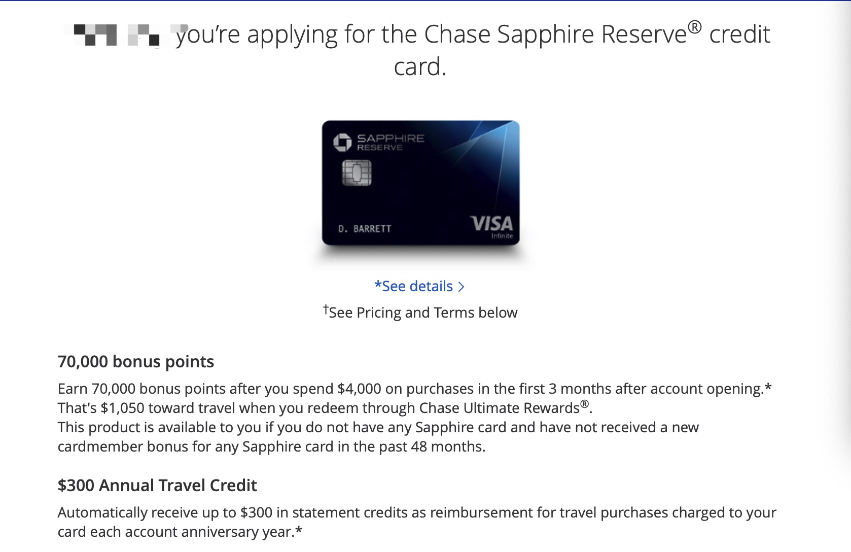 Chase Sapphire Reserve(CSR)信用卡【2023.4更新：70K开卡奖励（无需登录）】
