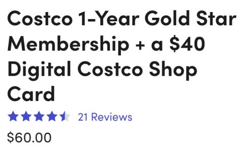 Costco | 史高$40新会员奖励